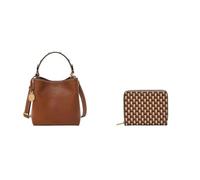 Fossil Donna Jessie Borsa in pelle marrone e portafoglio Logan, Set