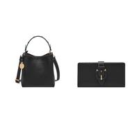Fossil Donna Jessie Borsa in pelle nera e portafoglio Harwell, Set