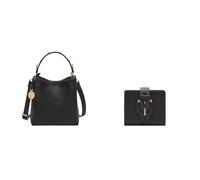 Fossil Donna Jessie Borsa in pelle nera e portafoglio Harwell, Set