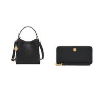 Fossil Donna Jessie Borsa in pelle nera e portafoglio Lennox, Set