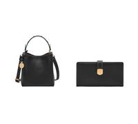 Fossil Donna Jessie Borsa in pelle nera e portafoglio Lennox, Set