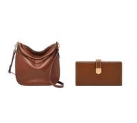 Fossil Donna Jolie Borsa in pelle marrone e portafoglio Lennox, Set