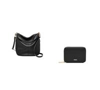Fossil Donna Jolie Borsa in pelle nera e portafoglio Logan, Set