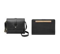 Fossil Donna Kinley Borsa in pelle nera e portafoglio Liza, Set