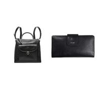 Fossil Donna Parker Borsa in pelle nera e portafoglio Logan in similpelle, Set