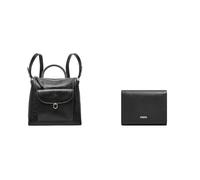 Fossil Donna Parker Borsa in pelle nera e portafoglio Logan, Set