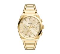 Fossil Everett - Orologio al quarzo da uomo in acciaio inox con tre lancette, oro, 42MM, Bracciale