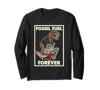 Fossil Fuel Forever T-Rex V8 Engine Anti EV Car Ragazzi Umorismo Maglia a Manica