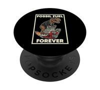Fossil Fuel Forever T-Rex V8 Engine Anti EV Car Ragazzi Umorismo PopSockets PopGrip Adesivo