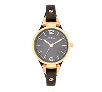 Fossil Orologio Georgia da donna, movimento al quarzo, cassa in acciaio inossidabile oro rosa 32 mm con cinturino in vera pelle, ES3077