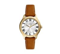 Fossil Gilmore Orologio da donna in pelle marrone medio con tre lancette e data, Marrone