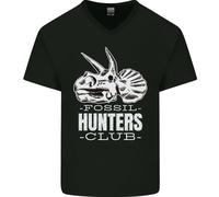 Fossil Hunters Club Palaeontologist Dinosauri Uomo Scollo A V Cotone T-Shirt