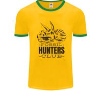 Fossil Hunters Club Palaeontology Dinosaurs Uomo Ringer T-Shirt