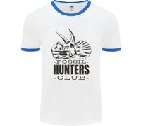 Fossil Hunters Club Palaeontology Dinosaurs Uomo Ringer T-Shirt