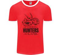 Fossil Hunters Club Palaeontology Dinosaurs Uomo Ringer T-Shirt