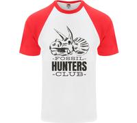 Fossil Hunters Club Palaeontology Dinosaurs Uomo S/S Baseball T-Shirt