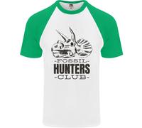 Fossil Hunters Club Palaeontology Dinosaurs Uomo S/S Baseball T-Shirt