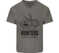 Fossil Hunters Club Paleontologia Dinosauri Maglietta In Cotone A V Per Uomo