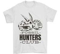 Fossil Hunters Club Paleontologia Dinosauri T-Shirt Uomo 100% Cotone