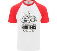 Fossil Hunters Club Paleontologia Dinosauri Uomo S/S Maglietta Baseball