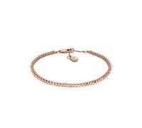 Fossil Bracciale a catena sottile da donna in ottone con chiusura a moschettone