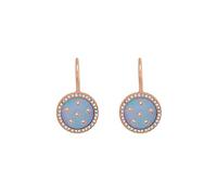Fossil Orecchini Merrit JF04938791 – Acciaio inox, oro rosé/blu chiaro/argento – Donna