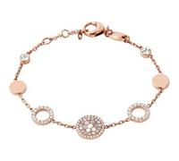 Fossil Bracciale a catena sottile da donna in acciaio inox con chiusura a moschettone