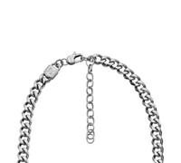 Fossil Collana da Uomo, Catena in Acciaio Inossidabile, D'argento, Tono Argento