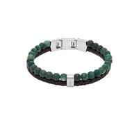 Fossil JF04854040 - Bracciale da uomo in acciaio inossidabile, colore argento, taglia unica, in acciaio inossidabile, non è una pietra preziosa, talla única, Acciaio inossidabile, Nessuna pietra, Verde Scuro