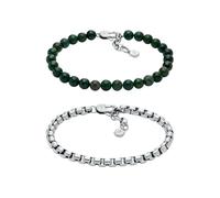 Fossil JF04940SET - Bracciale da uomo in acciaio inox, colore: Argento