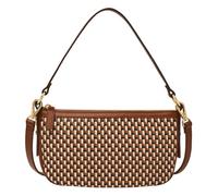 Fossil Jolie, borsa a tracolla in pelle o pelle scamosciata marrone per donna, Marrone Scuro E Motivo