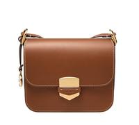 Fossil Lennox - Borsa a tracolla da donna in pelle, con patta grande o piccola, Marrone Grande, Large