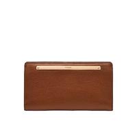Fossil Liza Portafoglio da donna in pelle slim bifold marrone con motivo dorato, taglia unica