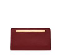 Fossil Liza Portafoglio in pelle o poliestere da donna, 17.1 cm L x 2.5 cm W x 9.5 cm H, Rosso