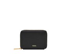 Fossil Logan LiteHide™ Portafoglio da donna in pelle con blocco RFID, con cerniera, nero (modello: SL10045001), nero