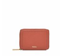 Fossil Logan Portafoglio clutch in pelle o poliestere per donna, 10.16 cm L x 1.91 cm W x 7.62 cm H, Arancione arrugginito