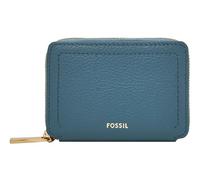 Fossil Logan Portafoglio clutch in pelle o poliestere per donna, 10.16 cm L x 1.91 cm W x 7.62 cm H, Blu