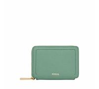 Fossil Logan Portafoglio clutch in pelle o poliestere per donna, 10.16 cm L x 1.91 cm W x 7.62 cm H, Verde