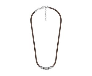 Fossil Machine Collana da uomo in pelle marrone, JF05007998