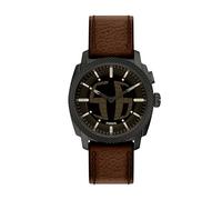 Fossil Men Machine Big Tic orologio in acciaio inossidabile, Big Tic Marrone Pelle/Nero