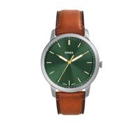 Fossil Minimalist orologio da uomo, movimento al quarzo con bracciale in acciaio o cinturino in pelle, Verde oliva
