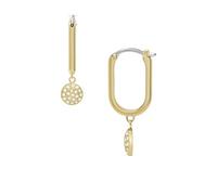 Fossil Orecchini a cerchio Sadie Glitz Disc da donna, acciaio inossidabile placcato oro, JF04546710
