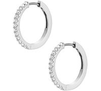 Fossil Orecchini da donna in acciaio inossidabile o semipreziosi con chiusura a leva, Argento Pallido, Argento Pallido
