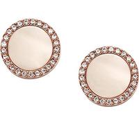 Fossil Orecchini da donna in acciaio inossidabile o semipreziosi con chiusura a moschettone, Oro Beige