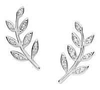 Fossil Orecchini da donna in acciaio inossidabile o semipreziosi con chiusura a scatto, Argento Metallizzato