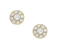 Fossil Orecchini da donna in acciaio inossidabile o semipreziosi con chiusura a moschettone, Oro Metallizzato