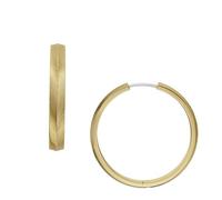 Fossil Orecchini da donna in acciaio inossidabile tono oro con chiusura a cerchio, Oro bruciato