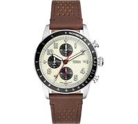 Fossil Sport Tourer orologio da uomo, movimento cronografo, bracciale in acciaio o cinturino in pelle, Bianco