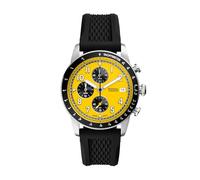 Fossil Orologio analogico da uomo con quadrante giallo FS6044, nero, Cinturino