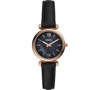 Fossil Orologio Carlie da donna, Movimento al quarzo a tre lancette con cinturino in pelle, Nero